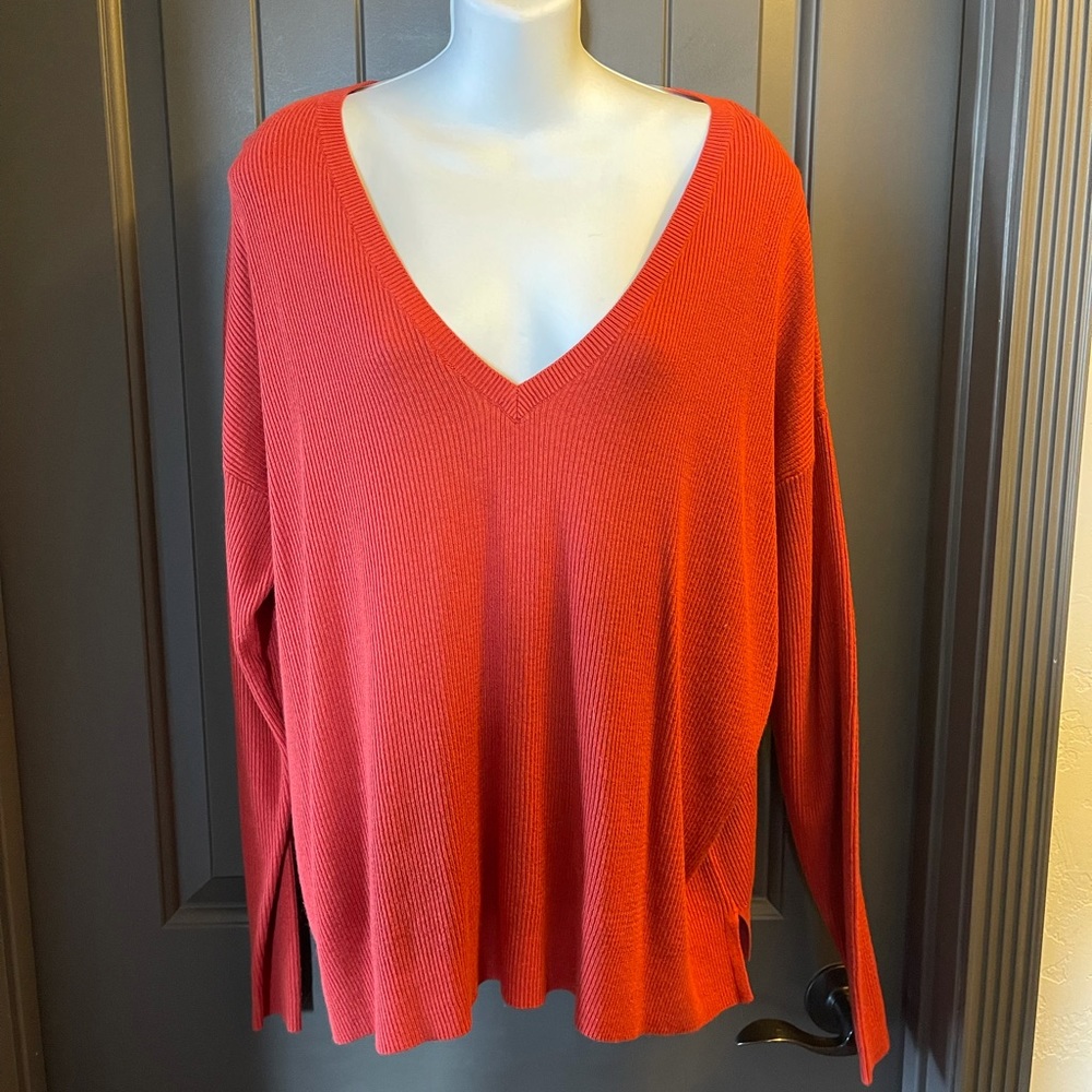 Abound Rust Colored Ribbed Sweater from Nordstrom Rack NEW